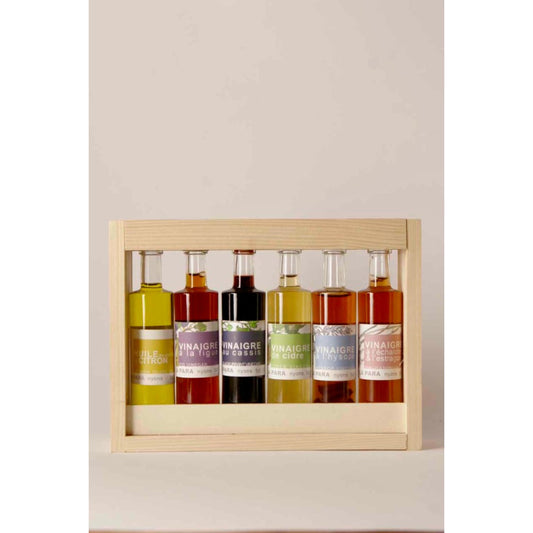 Wood box oils + vinegars (6 x 5cl) - La petite France Vilnius - Vinegar