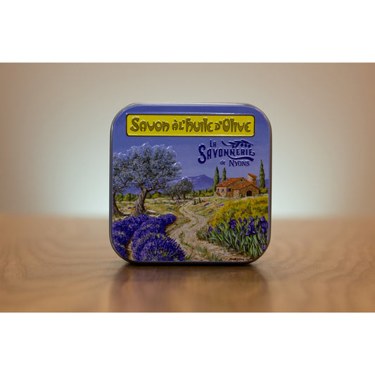 Lavender Soap in "Provençal Landscape" Tin Box - La petite France Vilnius - Soap